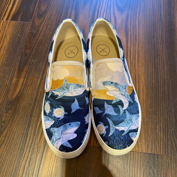 Inkkas Other - Inkkas Apex Slip On Shoes In Shark Print Unisex M=9 W=11